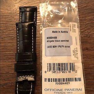 BRAND NEW PANERAI BLACK CROCODILE LEATHER STRAPS